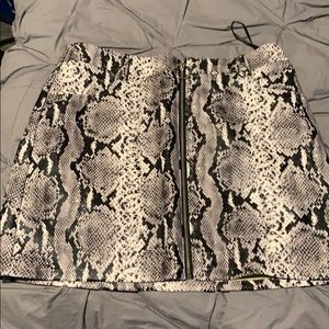 Snake skin mini skirt